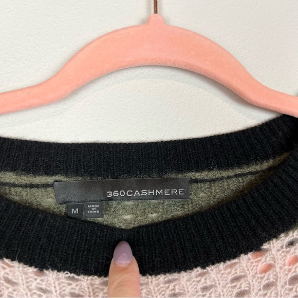 360 Cashmere Ashley Multicolored Open Knit Long Sleeve Sweater Size Medium - Picture 6 of 13